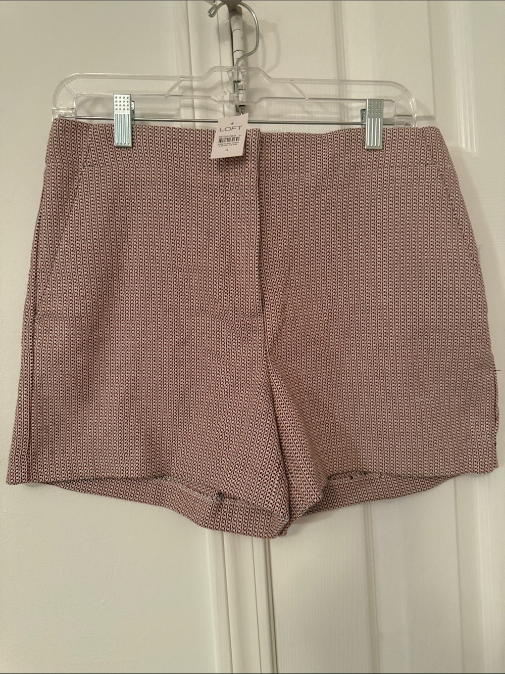 LOFT Pink Micro-Pattern Shorts